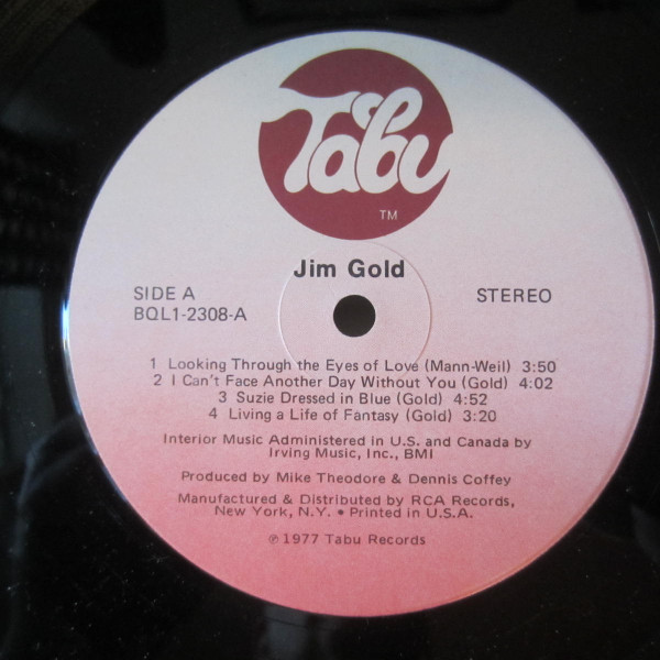 Jim Gold - I Can't Face Another Day Without You | Tabu Records (BQL1-2308) - 3