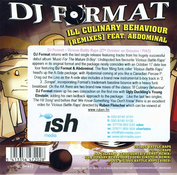 baixar álbum DJ Format - Vicious Battle Raps Ill Culinary Behaviour Remixes