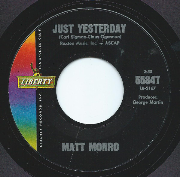 lataa albumi Matt Monro - Yesterday Just Yesterday