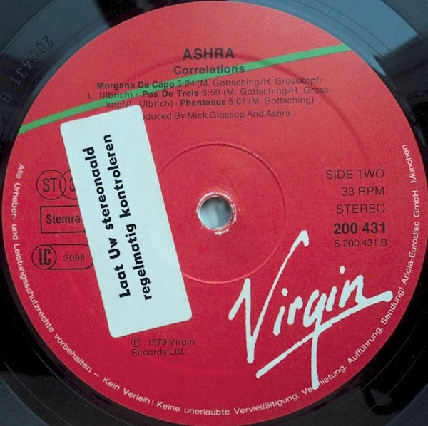 Ashra – Correlations (1979, Vinyl) - Discogs