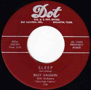 Billy Vaughn And His Orchestra - Sleep / Till I Waltz Again With You album cover