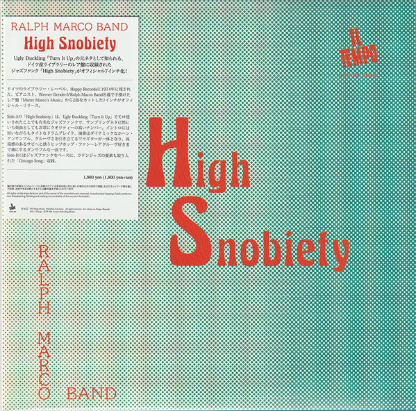 Ralph Marco Band – High Snobiety / Chicago Song (2021, Vinyl