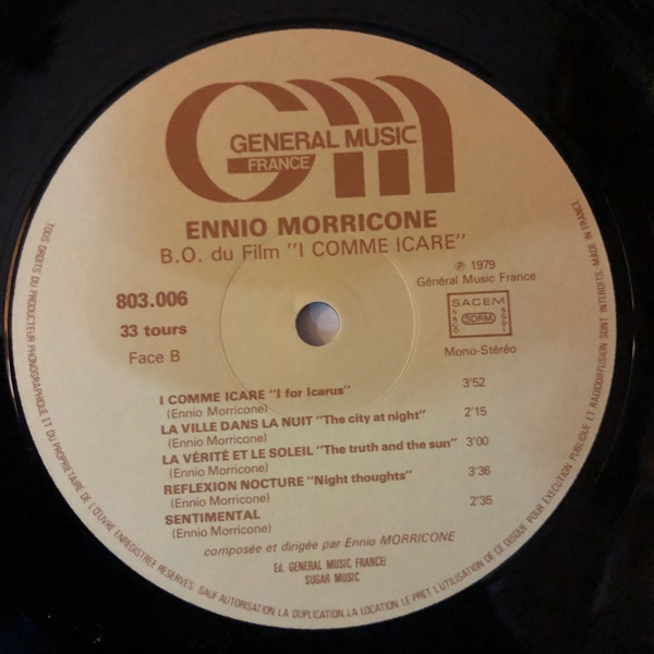 lataa albumi Ennio Morricone - I Comme Icare Bande Originale Du Film