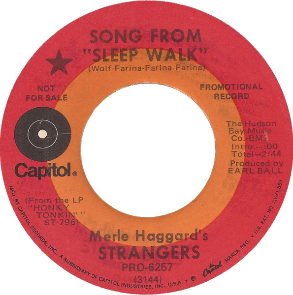 MERLE HAGGARD/ STRANGERS: song from sleep walk / slow 'n easy CAPITOL 7