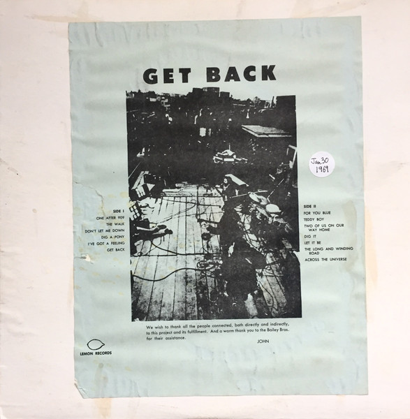 The Beatles – Get Back (1986, Vinyl) - Discogs