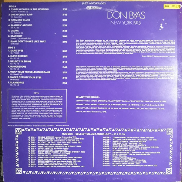 baixar álbum Don Byas - New York 1945