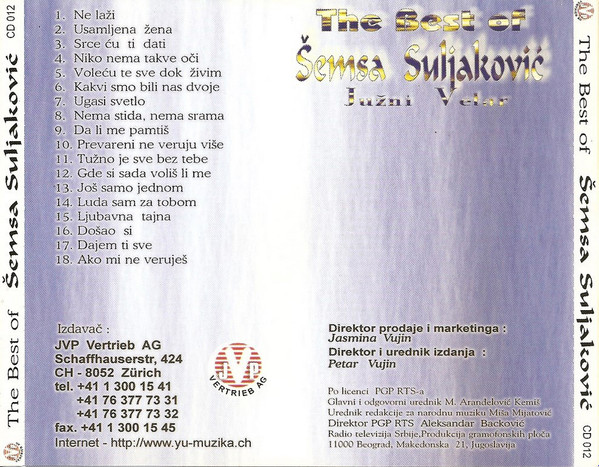 descargar álbum Šemsa Suljaković, Južni Vetar - The Best Of