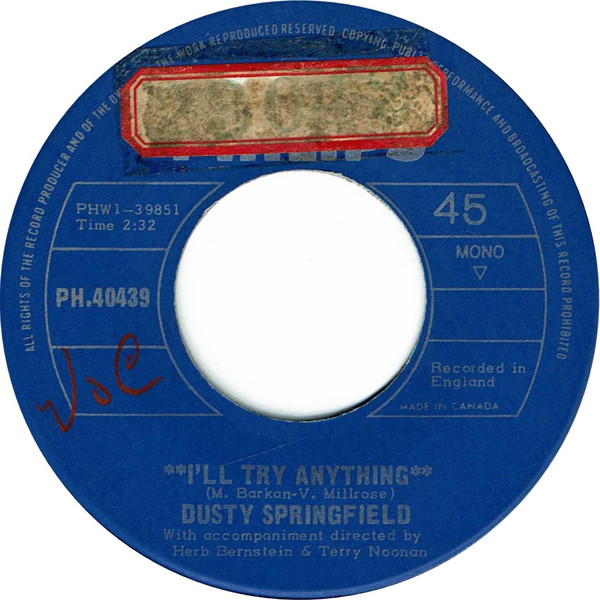 Dusty Springfield – I'll Try Anything (1967, 3 Prong Centre, Vinyl) -  Discogs