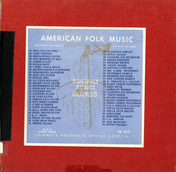 Harry Smith – Anthology Of American Folk Music Volume Three: Songs 