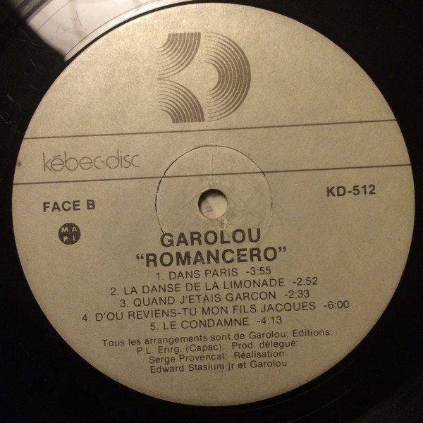 Garolou - Romancero | Kébec-Disc (KD-512) - 6