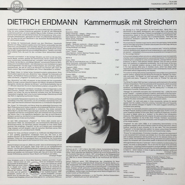 last ned album Dietrich Erdmann - Kammermusik Mit Streichern