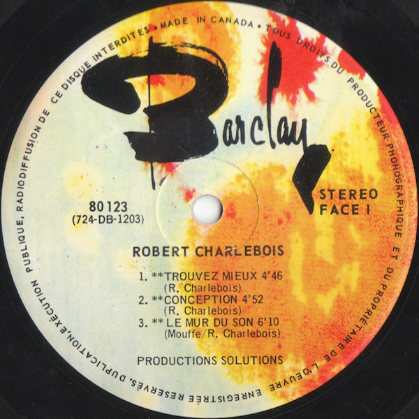 Robert Charlebois - Charlebois | Barclay (80123) - 19