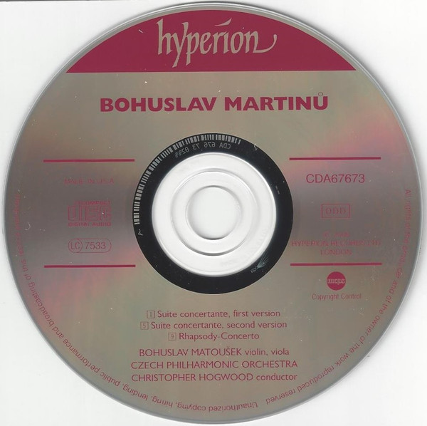 descargar álbum Martinů Bohuslav Matoušek, Czech Philharmonic Orchestra, Christopher Hogwood - The Complete Music For Violin And Orchestra 3