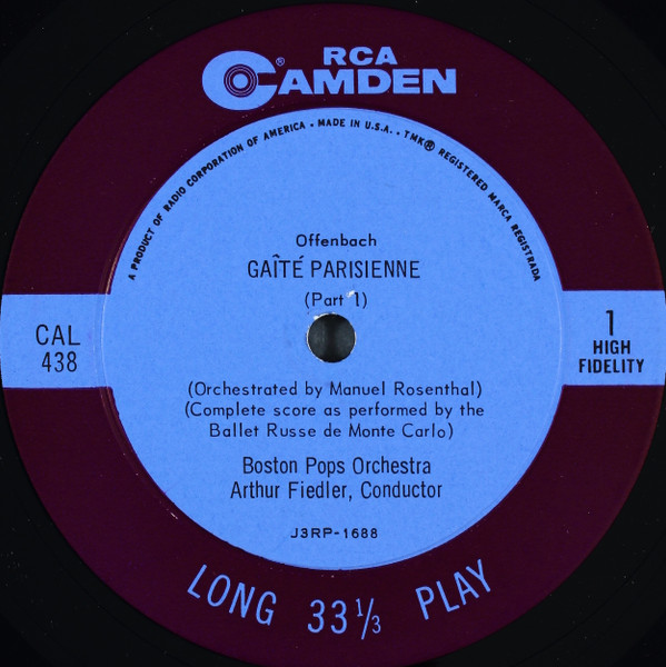 Boston Pops , Arthur Fiedler - Offenbach Gaite Parisienne | RCA Camden (CAL 438) - 3