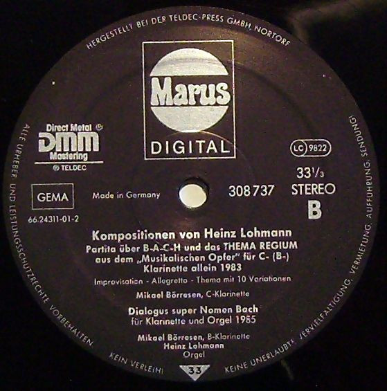descargar álbum Heinz Lohmann, Mikael Börresen - Kompositionen Über B A C H Compositions On B A C H