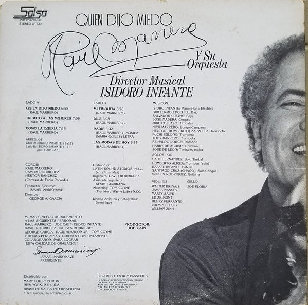 télécharger l'album Raul Marrero y su Orquesta - Quien Dijo Miedo