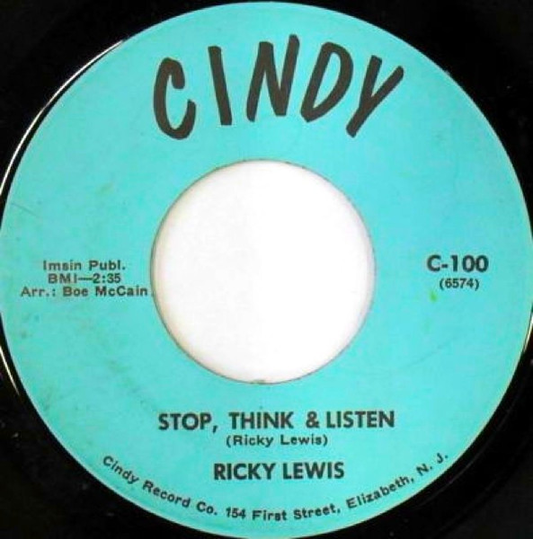 Ricky Lewis – Stop, Think & Listen / I'm Lonely Too (Vinyl) - Discogs