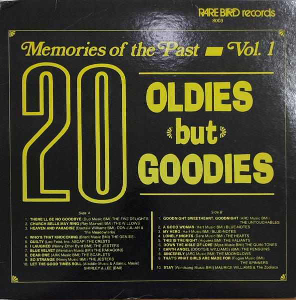 Memories Of The Past Vol. 1 20 Oldies But Goodies (1970, Vinyl ...