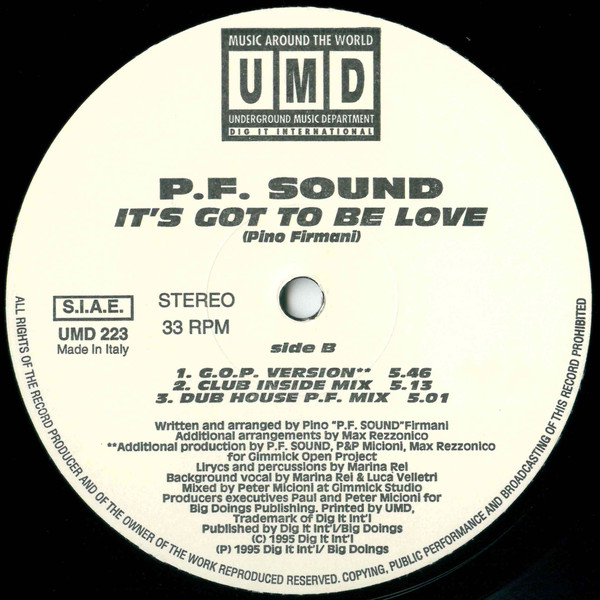 télécharger l'album PF Sound - Its Got To Be Love