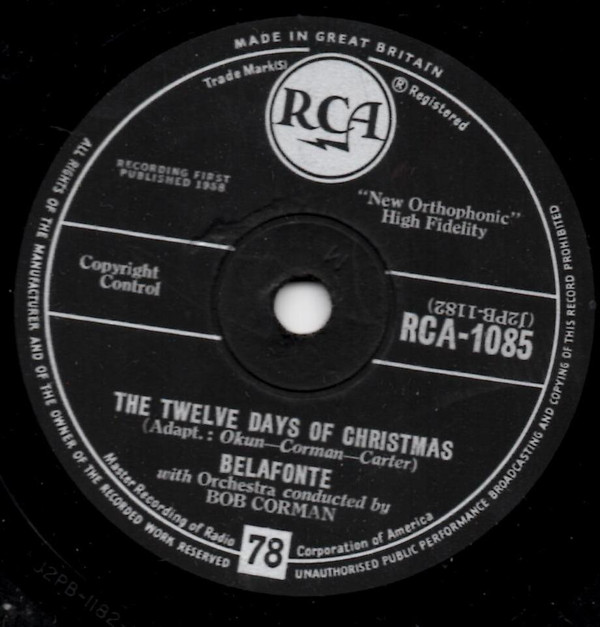 télécharger l'album Belafonte With Orchestra Conducted By Bob Corman - The Twelve Days Of Christmas