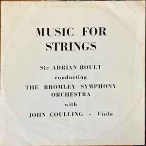 Sir Adrian Boult - Music For Strings album cover