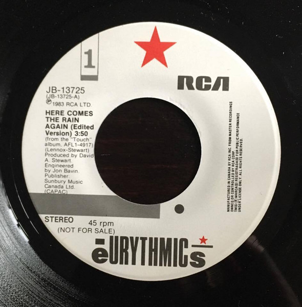 Eurythmics – Here Comes The Rain Again (1983, Vinyl) - Discogs