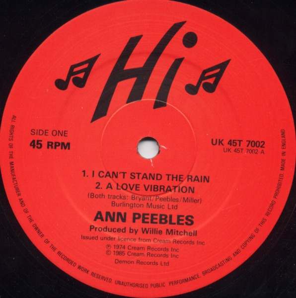 Ann Peebles – I Can't Stand The Rain (1985, Vinyl) - Discogs