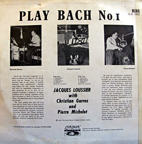 télécharger l'album Jacques Loussier With Christian Garros And Pierre Michelot - Play Bach No 1