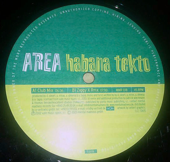 télécharger l'album Area - Habana Tekto