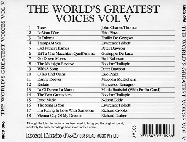 last ned album Various - The Worlds Greatest Voices Vol V