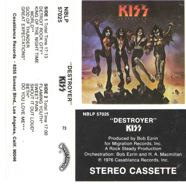 Kiss – Destroyer (1976, Cassette) - Discogs