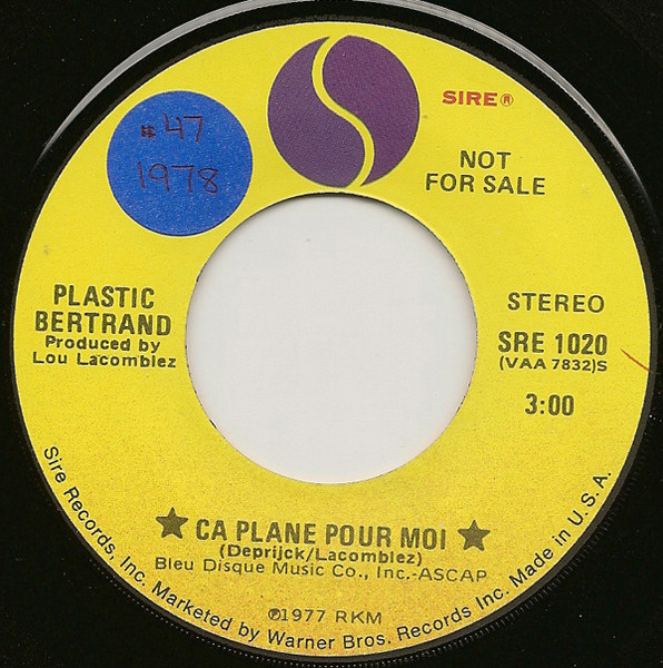 Plastic Bertrand – Ça Plane Pour Moi – Vinyl Distractions