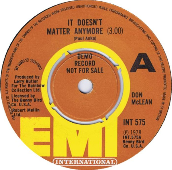 Album herunterladen Don McLean - It Doesnt Matter Anymore