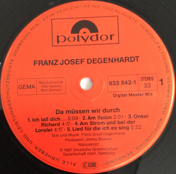 baixar álbum Franz Josef Degenhardt - Da Müssen Wir Durch