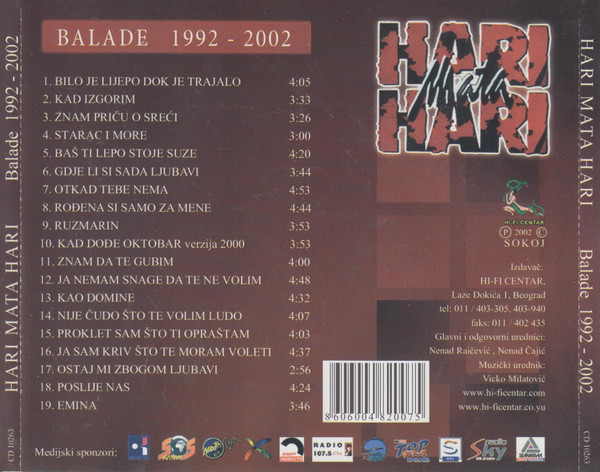 descargar álbum Hari Mata Hari - Balade 1992 2002