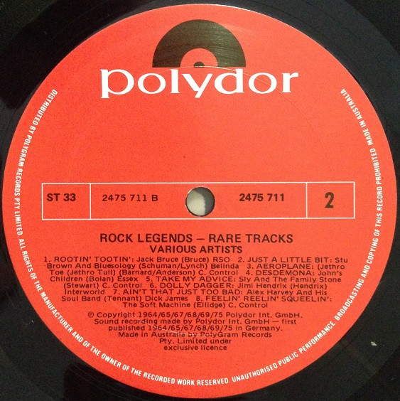 ladda ner album Various - Rock Legends Rare Tracks