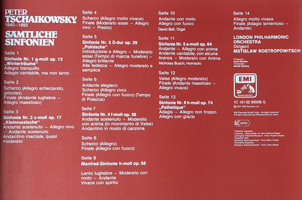 télécharger l'album Tschaikowsky, Mstislav Rostropowitsch, London Philharmonic Orchestra - Sämtliche Sinfonien Manfred