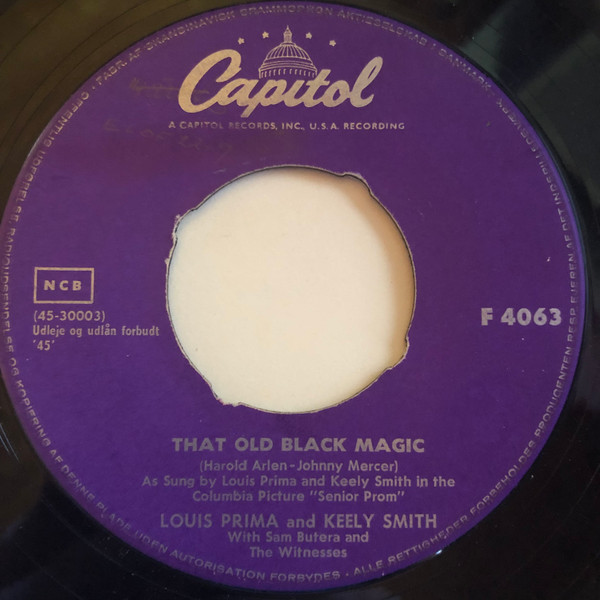 Louis Prima & Keely Smith With Sam Butera And The Witnesses – That Old  Black Magic (1958, Vinyl) - Discogs