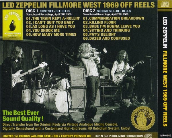 descargar álbum Led Zeppelin - Fillmore West 1969 Off Reels