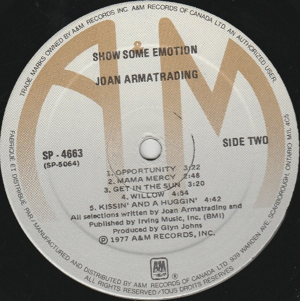 Joan Armatrading - Show Some Emotion | A&M Records (SP 4663) - 4