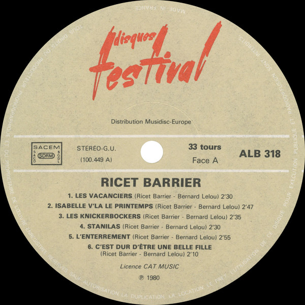 Ricet Barrier - Album 2 Disques | Disques Festival (ALB 318) - 7