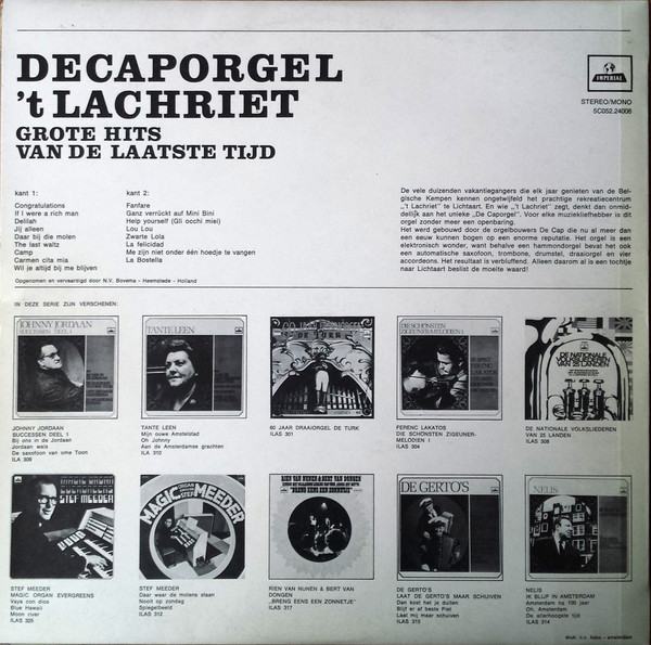 lataa albumi Decap Herentals - Decaporgel t Lachriet Grote Hits Van De Laatste Tijd