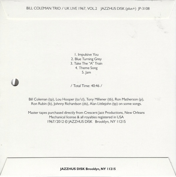 baixar álbum Bill Coleman Bop Group - UK Live Satin Doll 1967 Vol 1