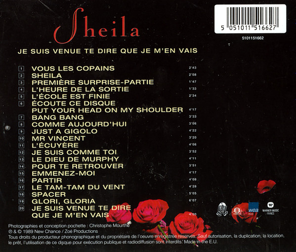 last ned album Sheila - Je Suis Venue Te Dire Que Je MEn Vais Ses Plus Grands Succès