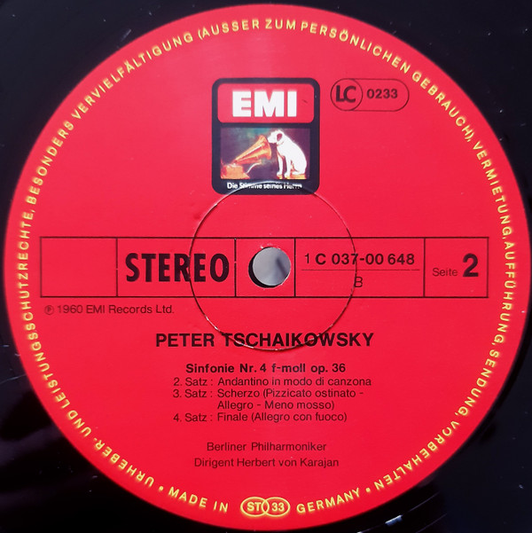 last ned album Tschaikowsky, Berliner Philharmoniker, Herbert von Karajan - Tschaikowsky Sinfonie Nr 4