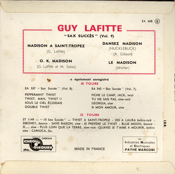 descargar álbum Guy Lafitte - Madison Sax Succes Vol9