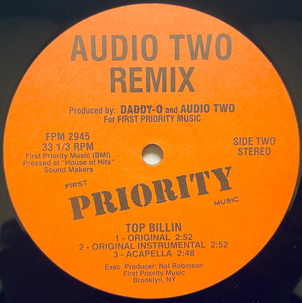 AUDIO TWO / Top Billin 美品 RAP45 Hip Hop - 洋楽