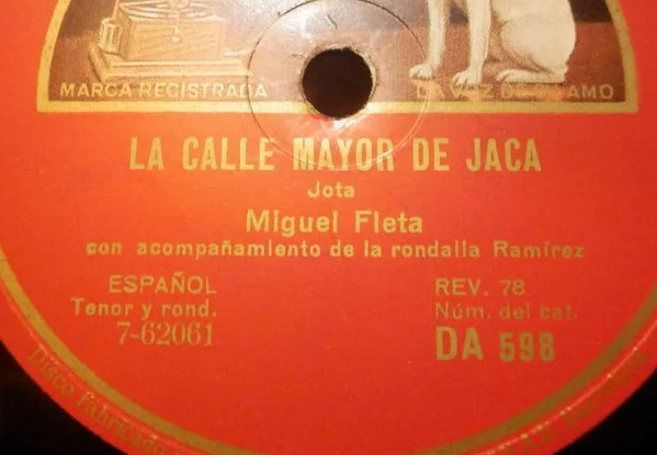 last ned album Miguel Fleta Con Acompañamiento De La Rondalla Ramírez - La Calle Mayor de Jaca