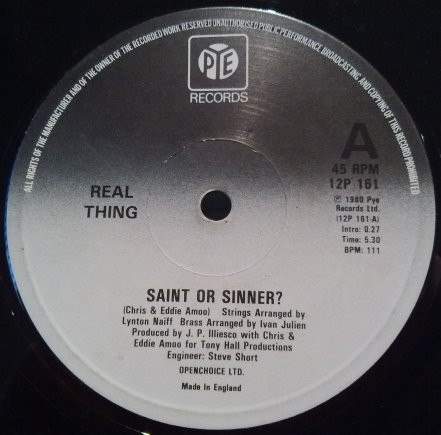 Real Thing* – Saint Or Sinner?