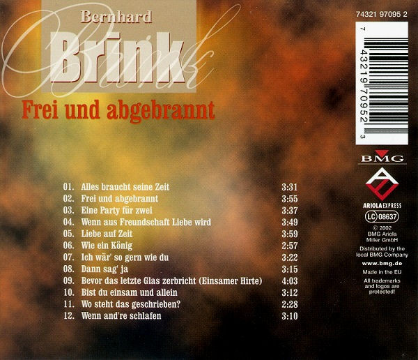 descargar álbum Bernhard Brink - Frei Und Abgebrannt